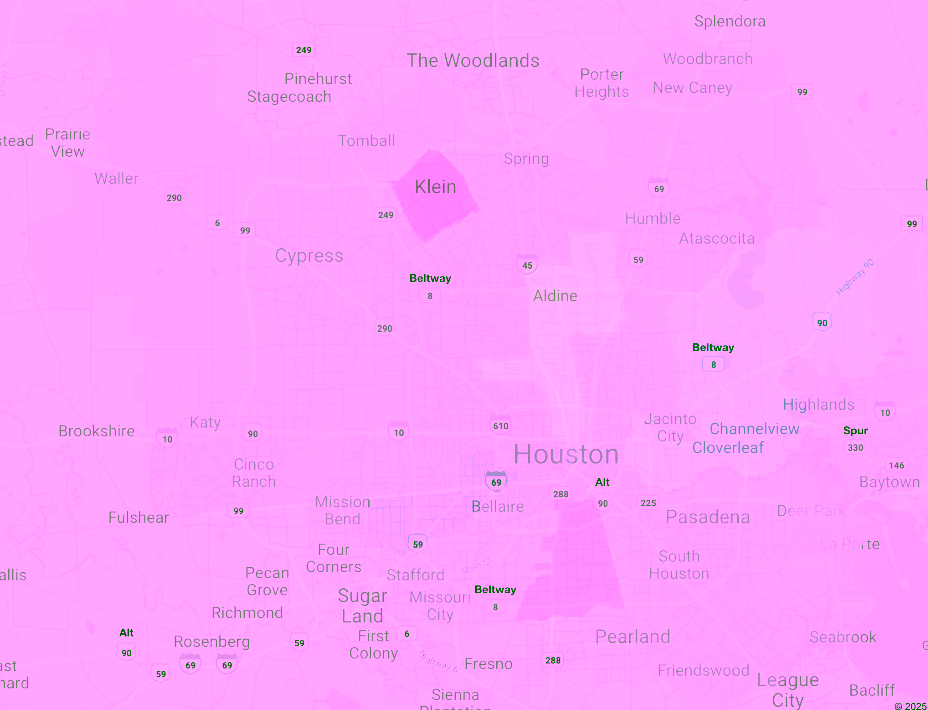 Houston map of ELQN center areas